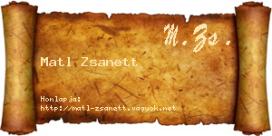 Matl Zsanett névjegykártya